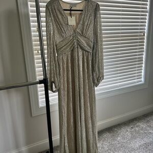 Animal print golden maxi dress
